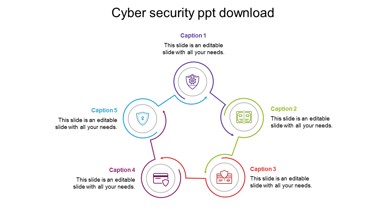 Cyber Security PPT Download Pentagonal Model Presentation